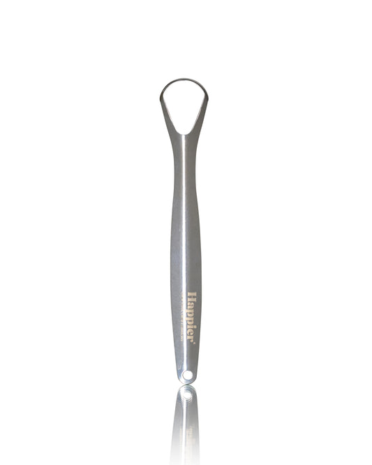 stainless steel tongue scraper happier beauty