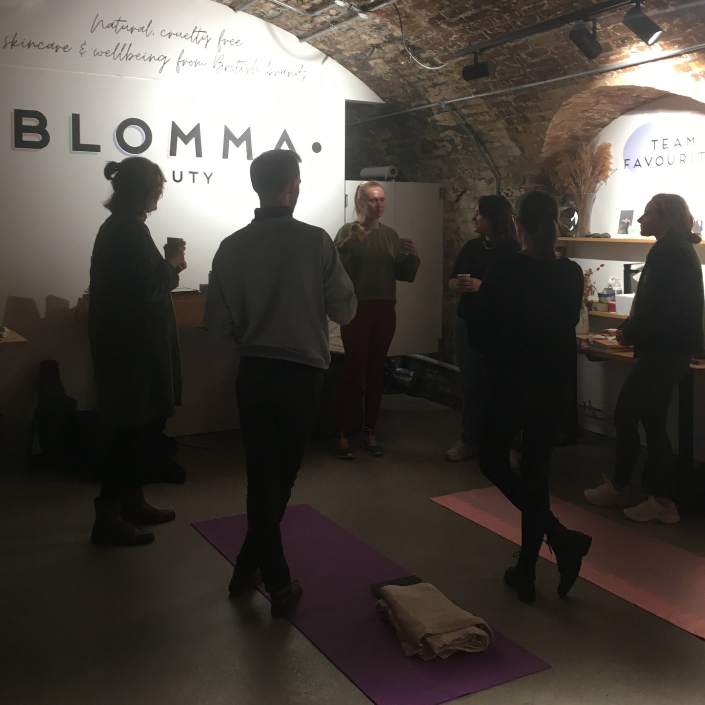 sharing circle after meditation event at blomma beauty in coal drops yard london