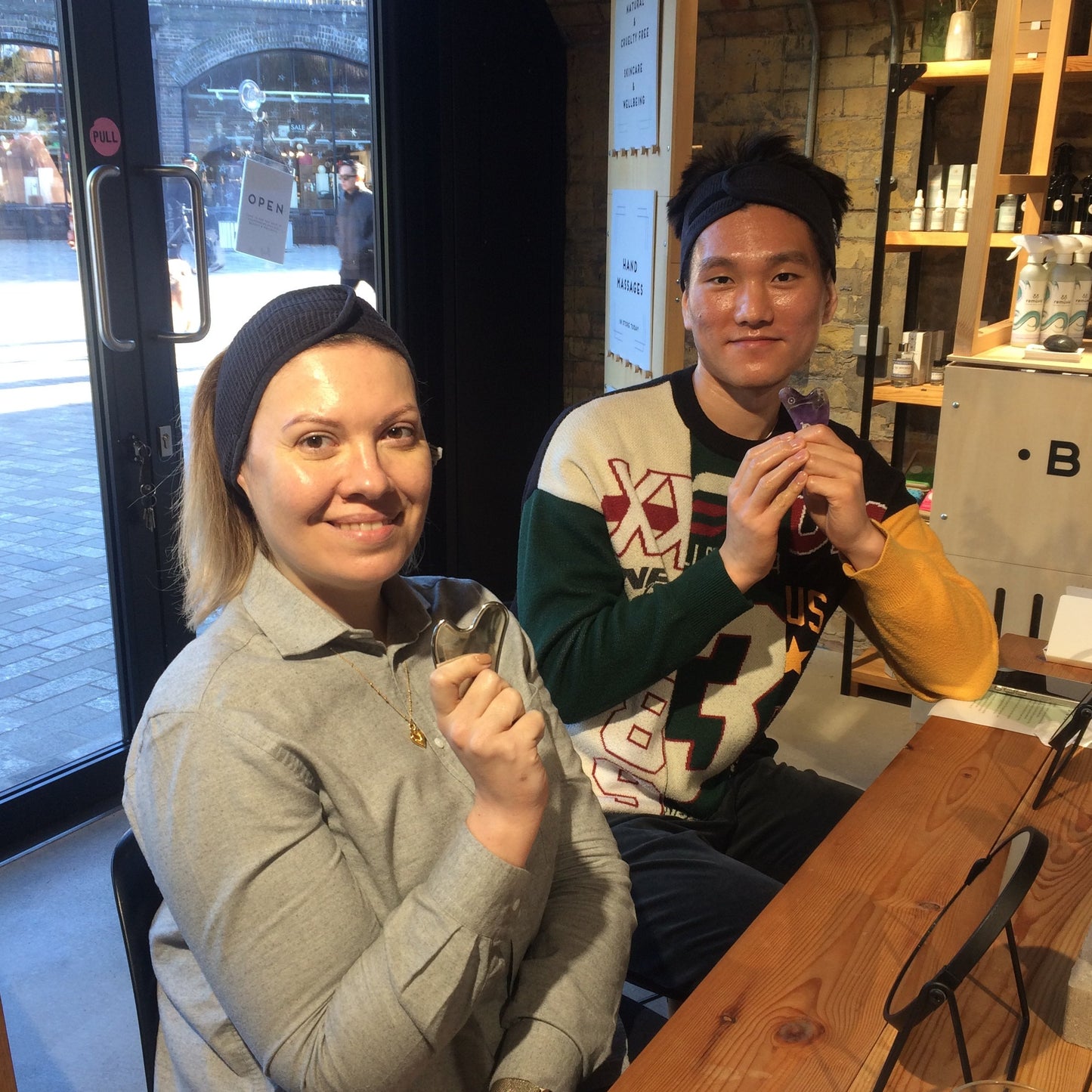 learn how to use a gua sha to massage your face at blomma beauty gua sha workshop class