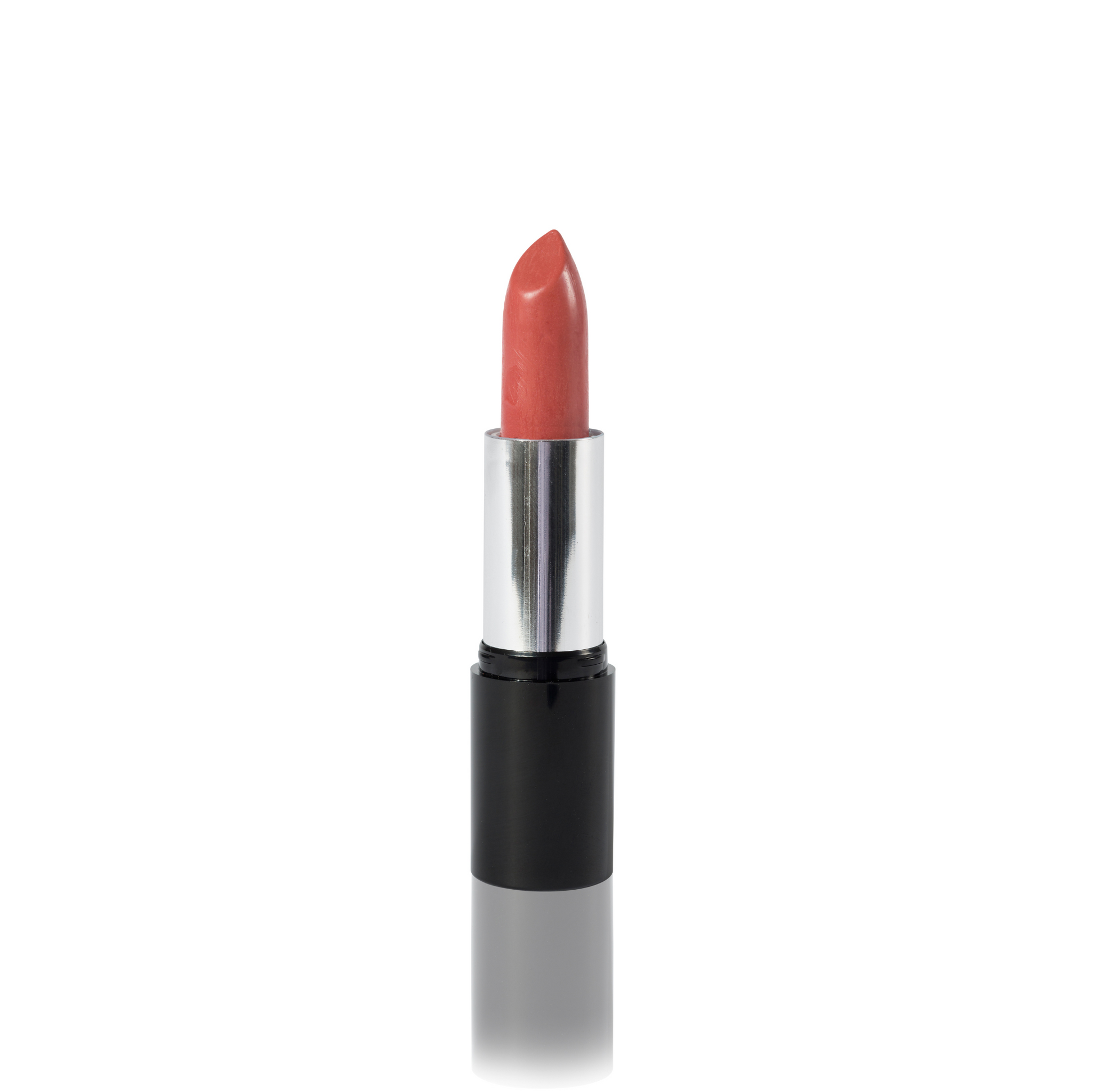 A single tube of the Odylique Rose Parfait lipstick with the cap removed, revealing the mid-rose pink shade, set against a plain white background.