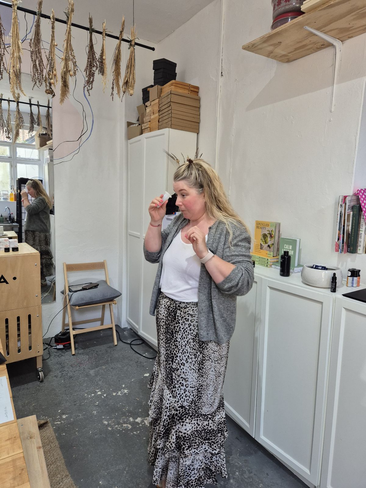 teacher pippa demonstrating how to use facial cups