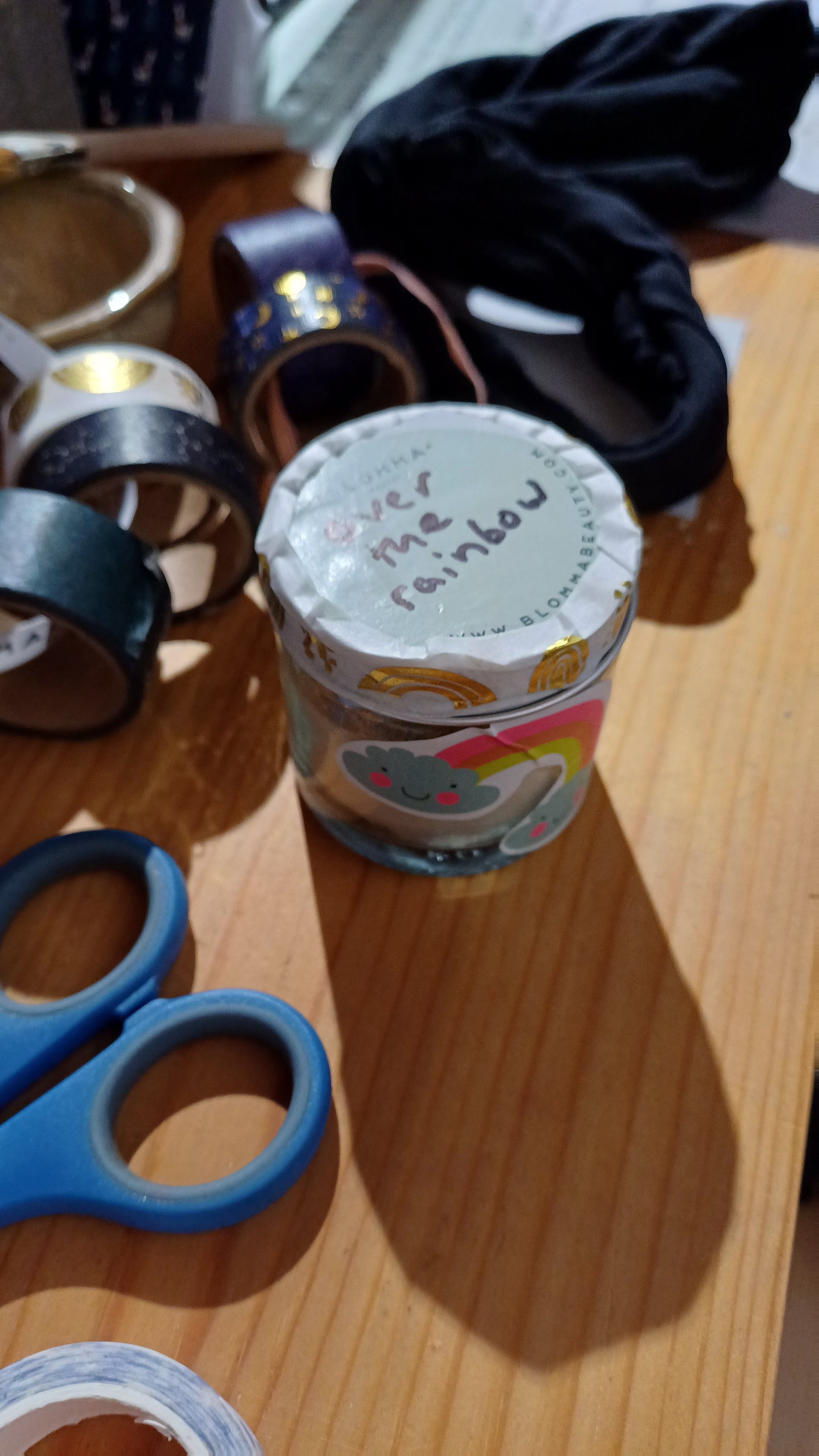 example of jar decoration for the clay face mask workshop