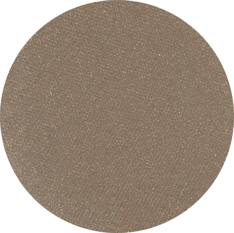 Close-up swatch of single pan Odylique eyeshadow in shade Bark a rich, matte, deep brown shade.