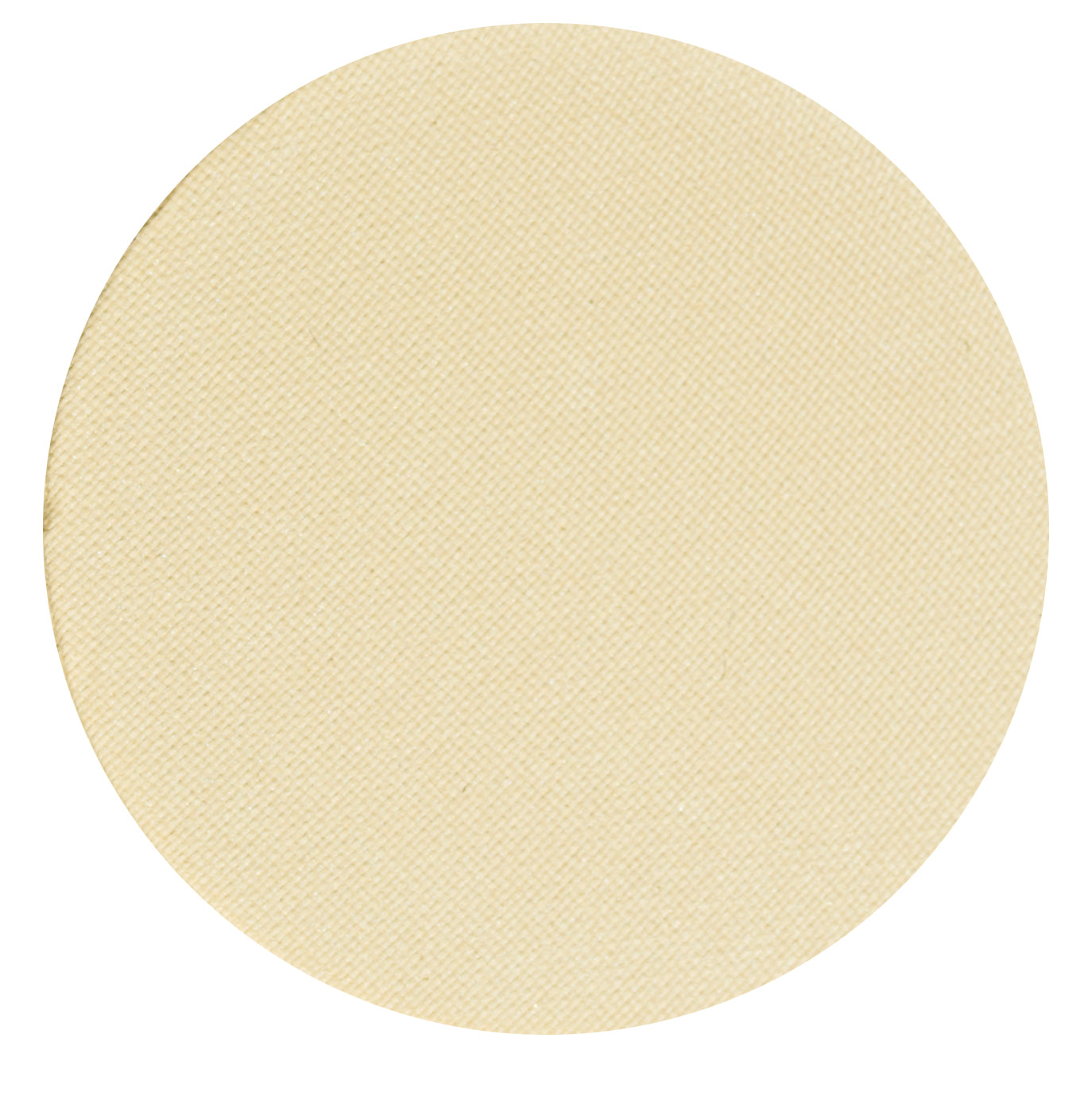 Close-up swatch of single pan Odylique organic eyeshadow in shade Sand, a versatile pale cream with soft shimmer.