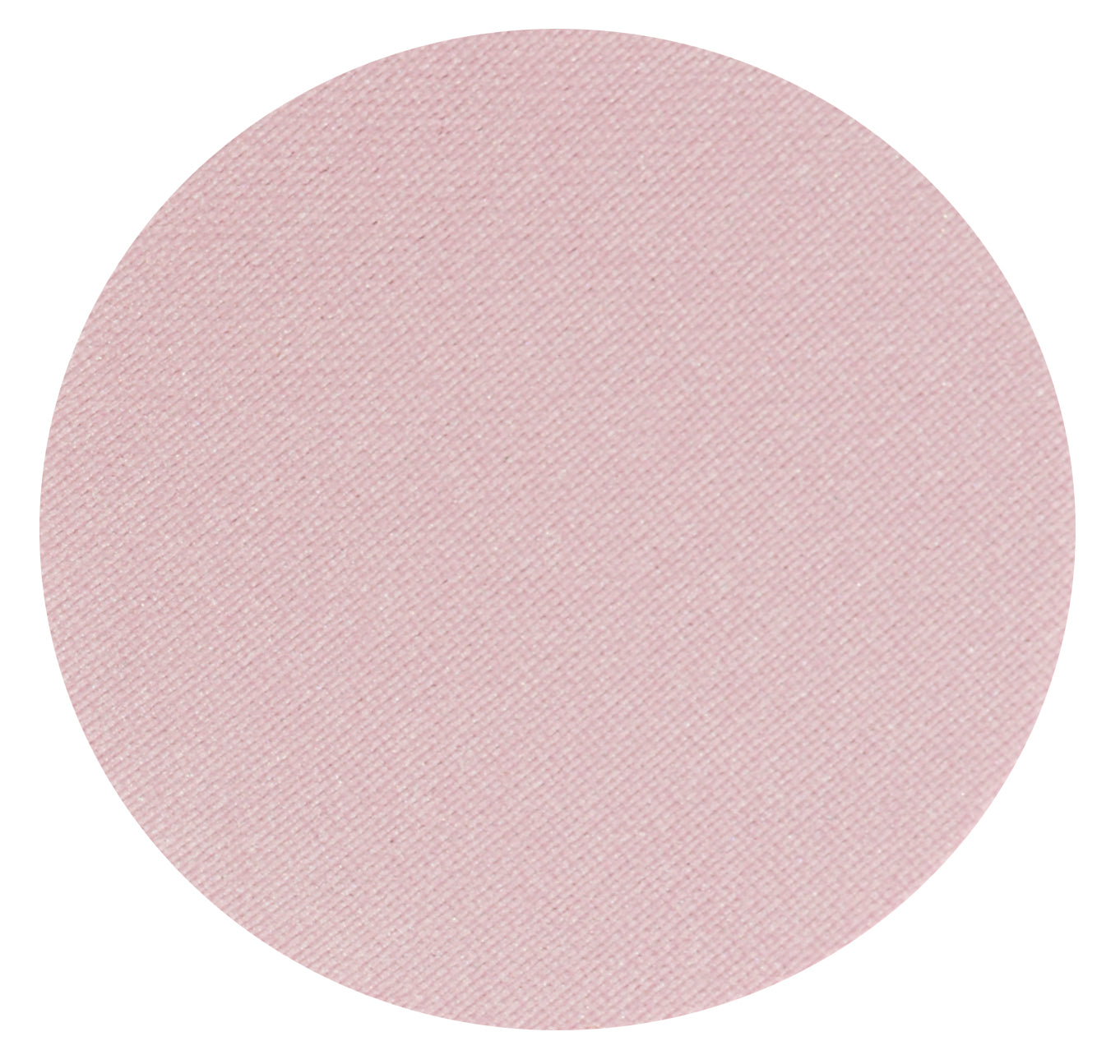 Close-up swatch of single pan Odylique organic eyeshadow in shade Shell a pale pink with a pearly sheen.