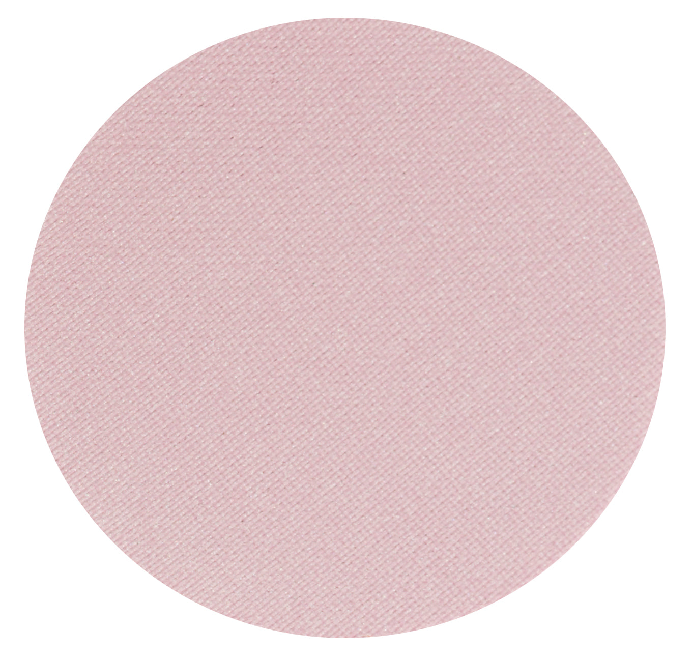 Close-up swatch of single pan Odylique organic eyeshadow in shade Shell a pale pink with a pearly sheen.