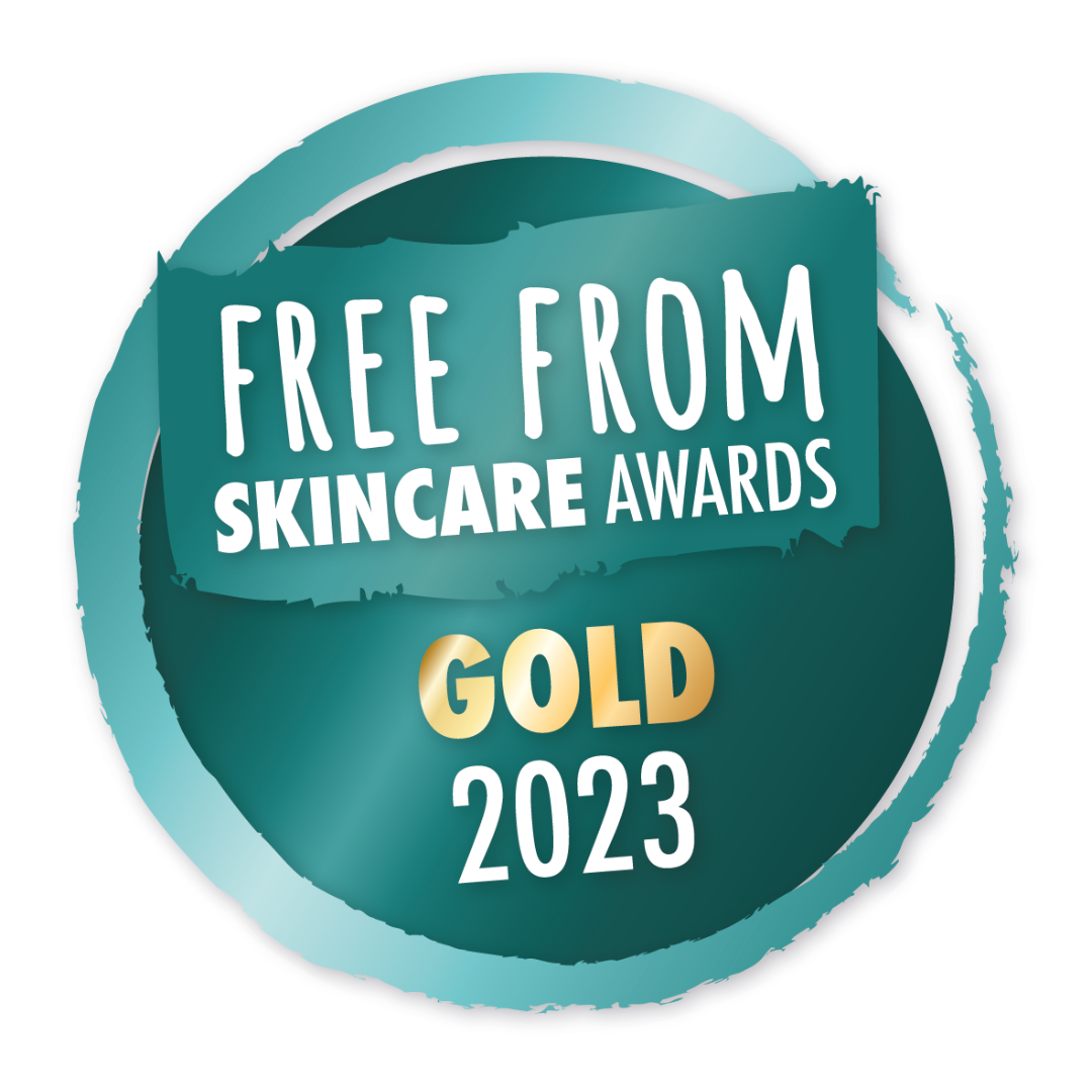 free from skincare awards gold logo for odylique prebiotic face cream