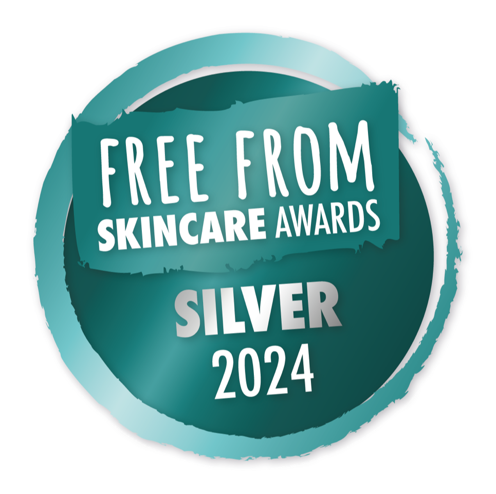 award winning natural skincare brand in the free from skincare awards 2024 silver medal