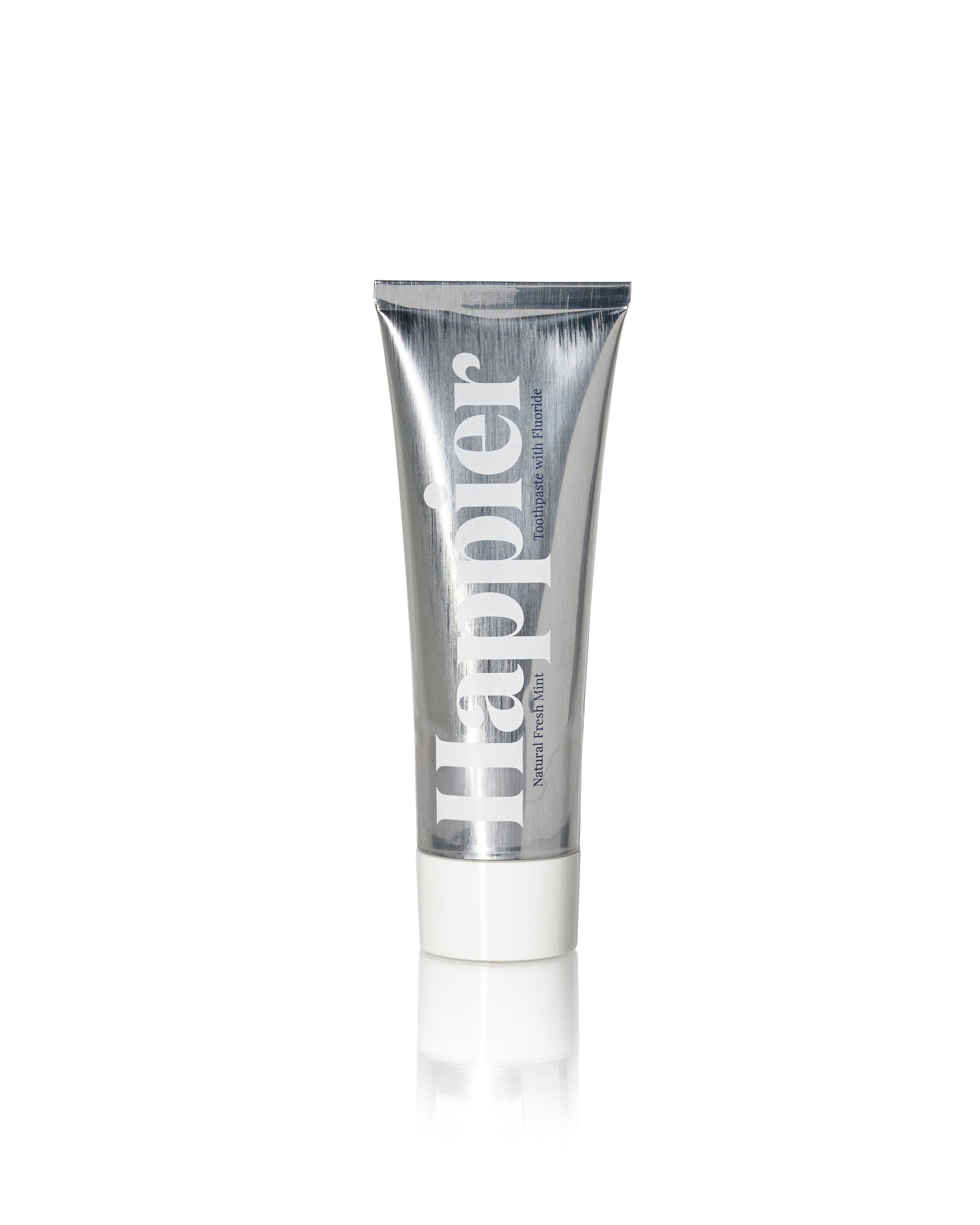 75ml standard size happier beauty natural whitening toothpaste in recyclable aluminium tube