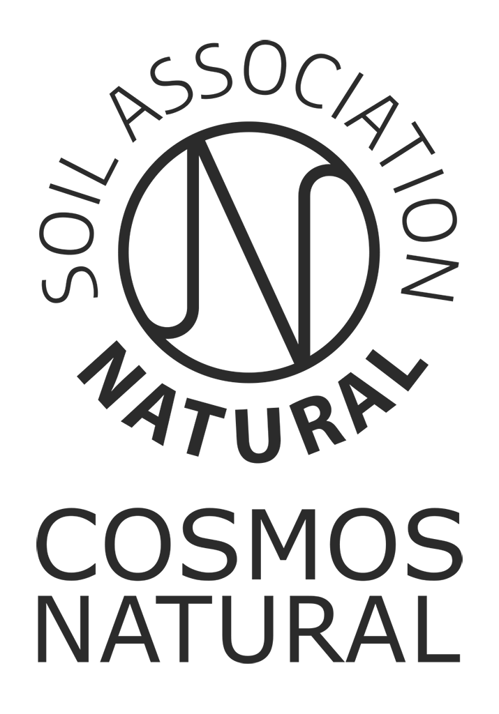 Soil association cosmos natural logo to signify that these products are certified natural