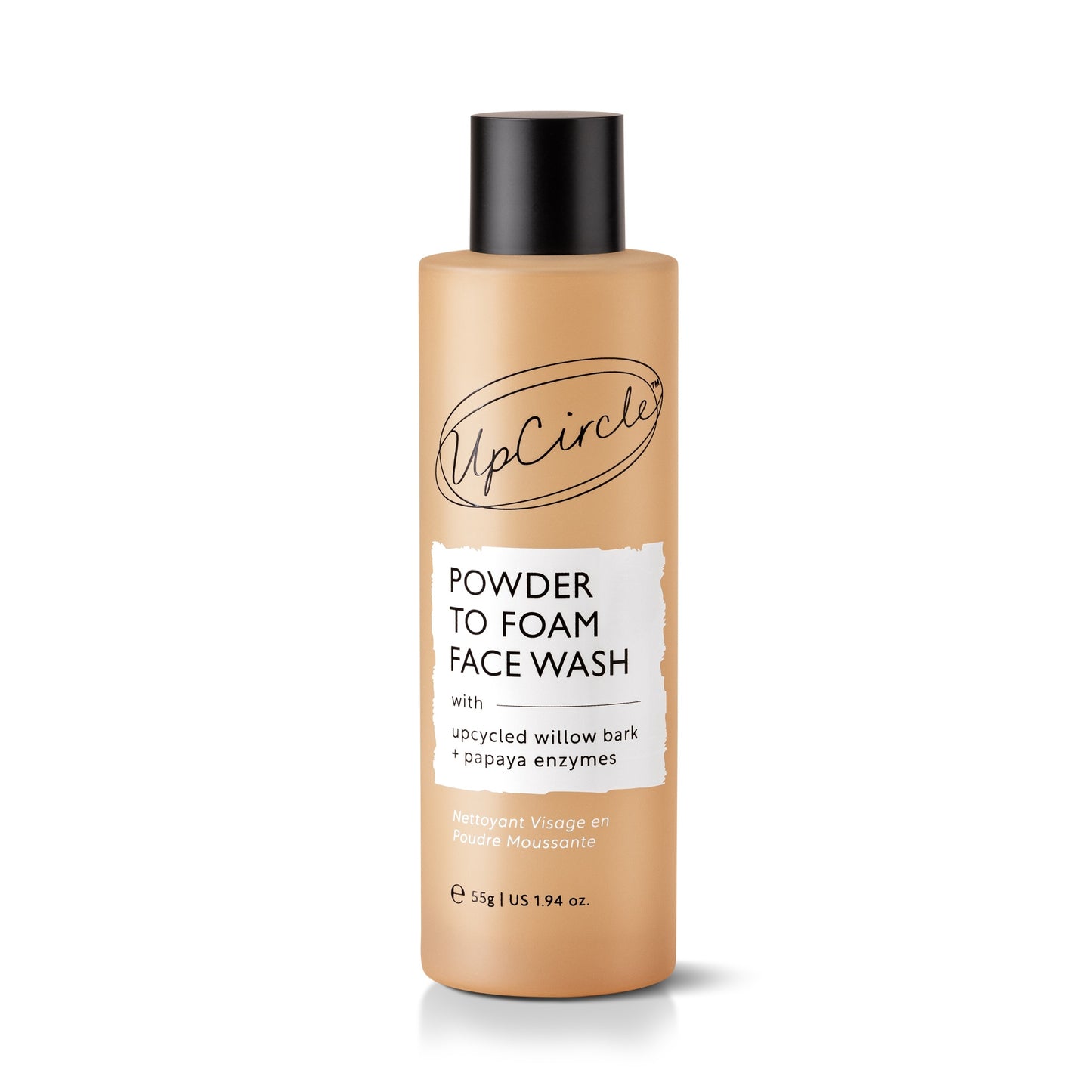 UpCircle Powder to Foam Face Wash bottle on a white background