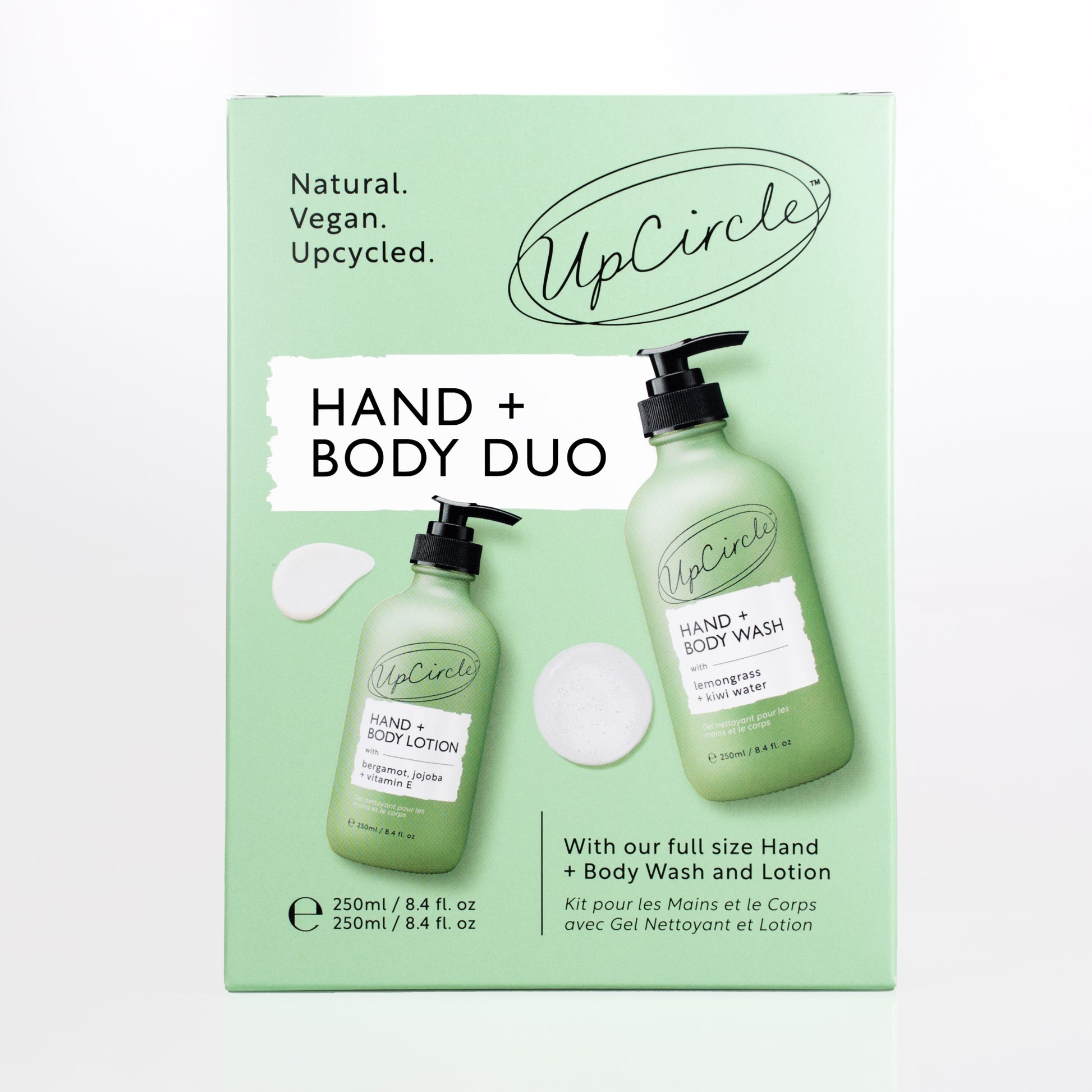 box showing the upcircle hand and body duo