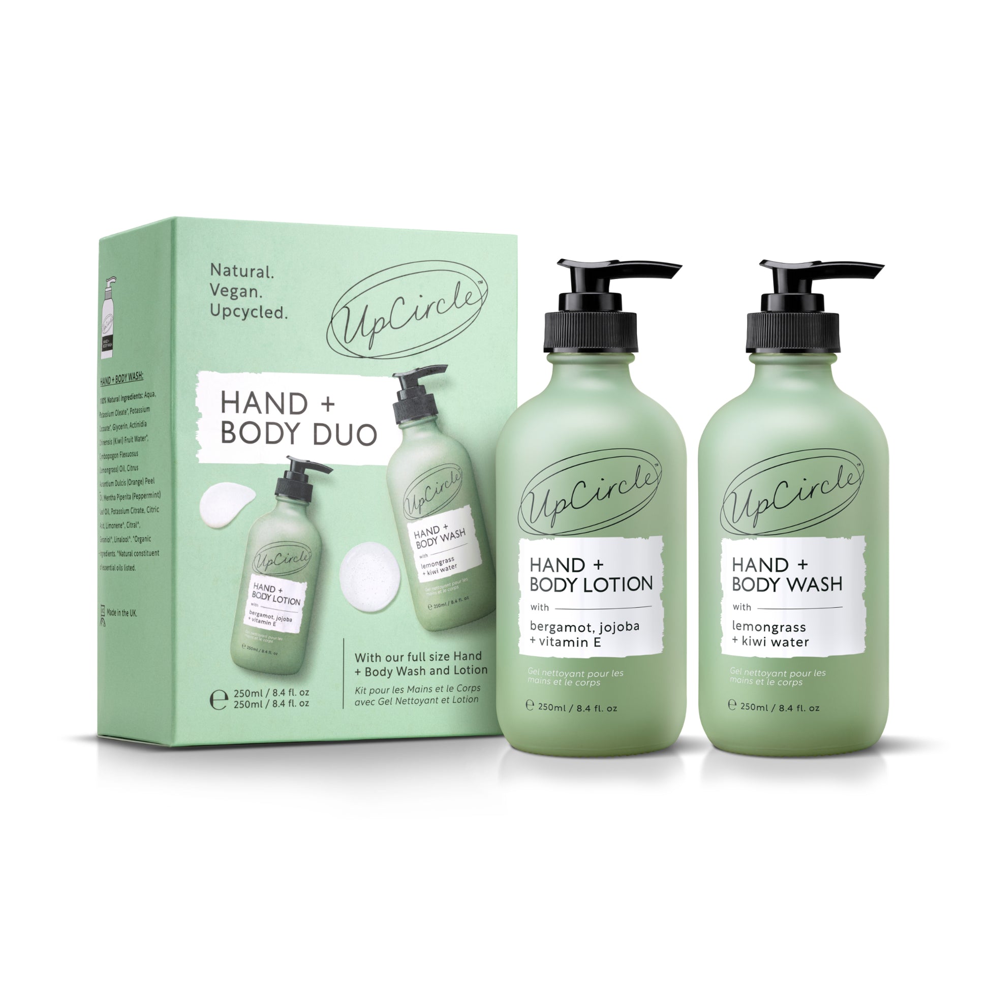 upcircle beauty hand and body duo gift set on a white background