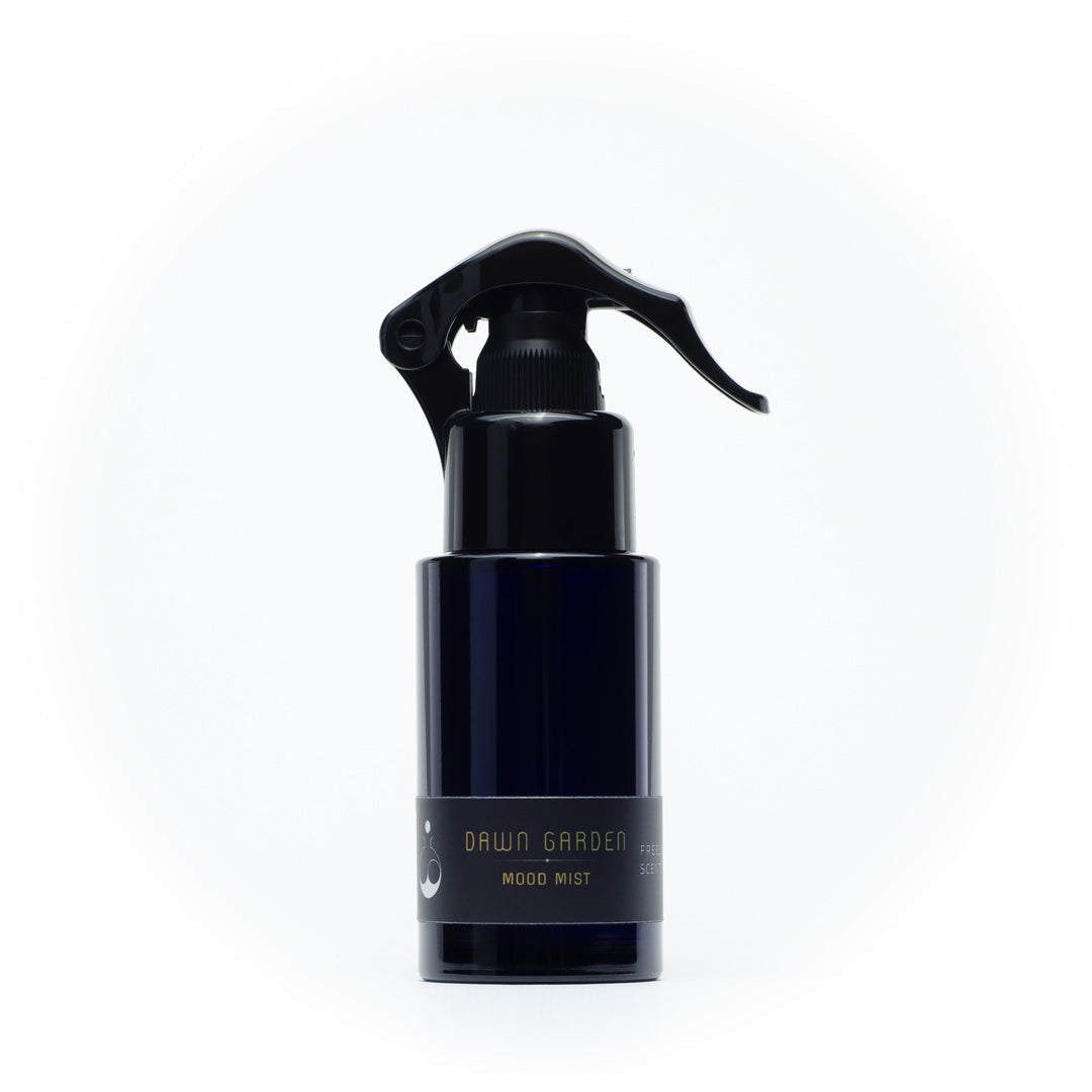 miniature home fragrance spray in a black ultraviolet bottle with pump