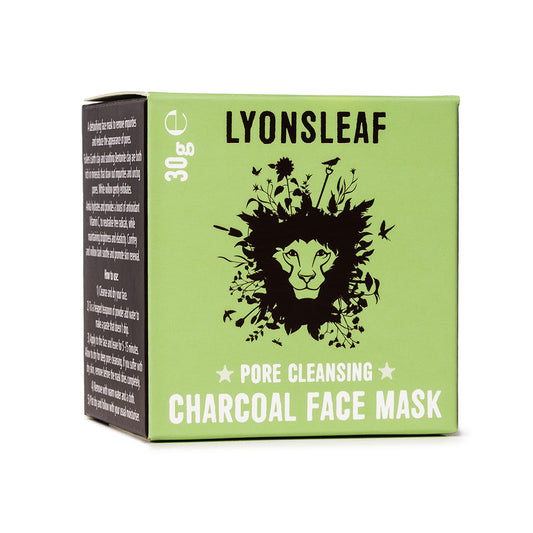 Lyonsleaf charcoal face mask packaging on a white background