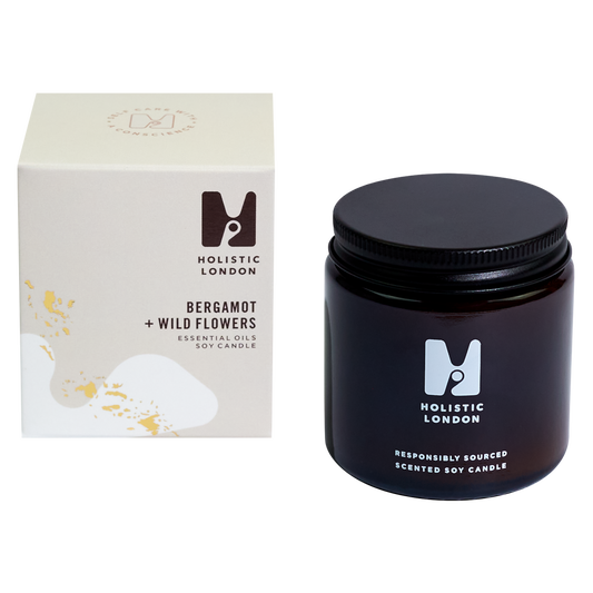 Holistic London Bergamot and Wildflower soy candle. 120ml. Natural Candles