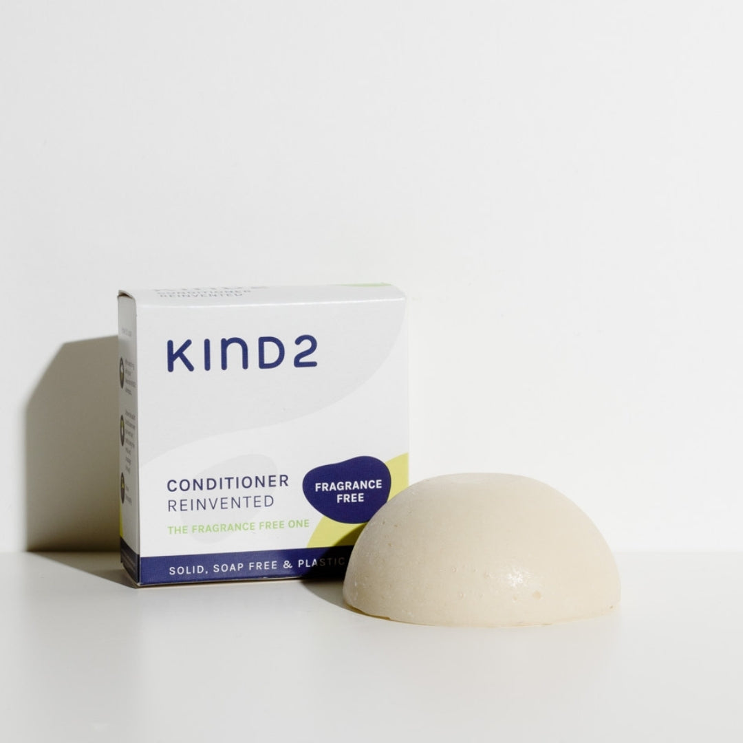 Kind2 Solid Conditioner Bar - The Fragrance Free One. Plastic free haircare