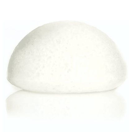 pure konjac vegetable sponge for facial cleansing. photo of a pure white konjac sponge on a white background