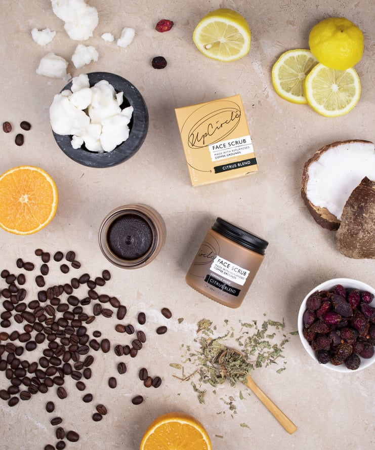 Face Scrub with Coffee & Rosehip Oil - Citrus Blend